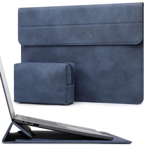 HYZUO 13 Inch Laptop Case Sleeve with Stand for 2026-2018 MacBook Air 13 M5 M4 M3 M2 M1, 2026 13" MacBook Neo, 2026-2016 MacBook Pro 13 M2 M1, iPad Pro/Air 13, Surface Pro 12-3, XPS 13, Navy Blue