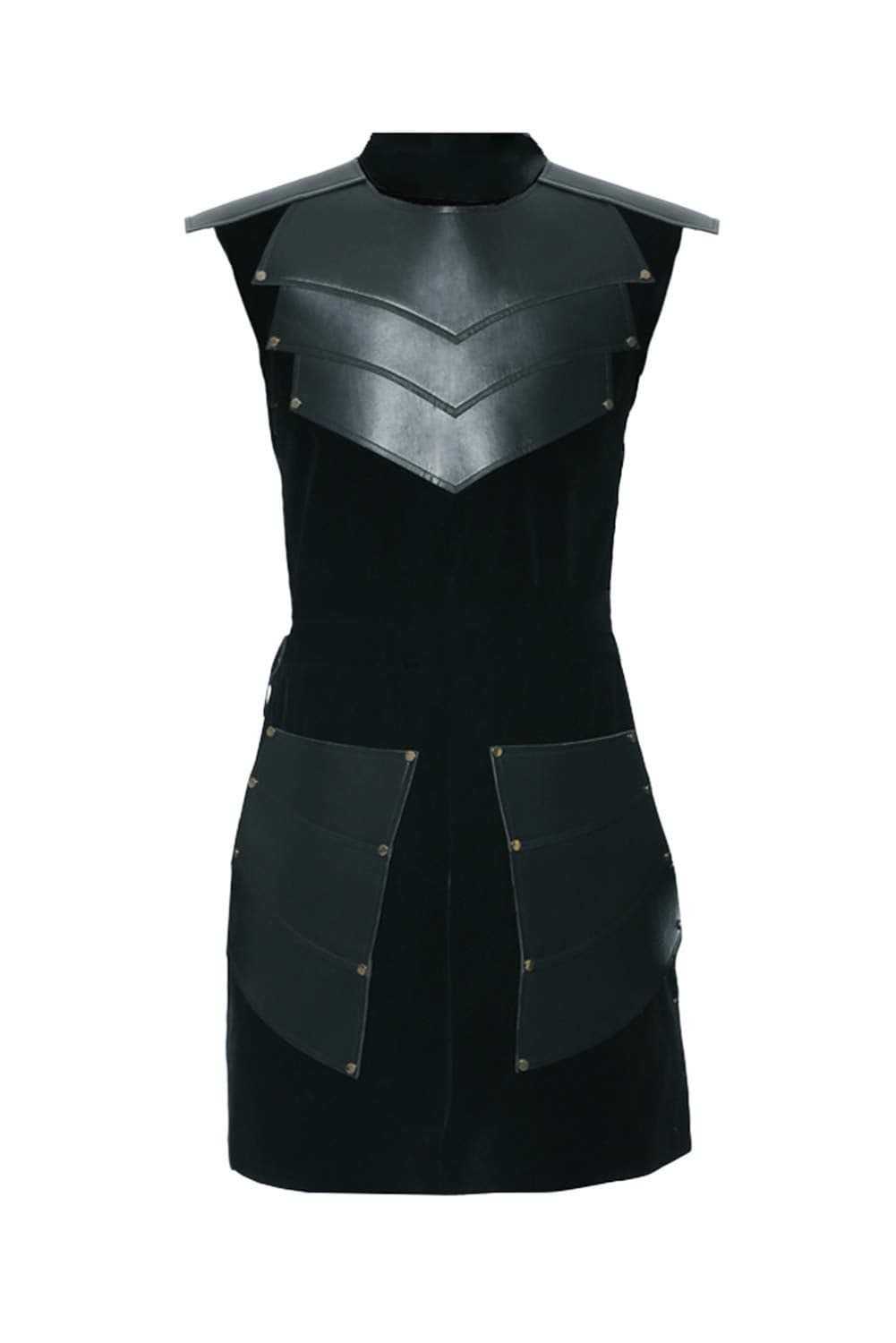 Pexlaxy Men's Medieval Sleeveless Waistcoats Costume Renaissance Victorian Waistcoats Vests (S, Black-2)