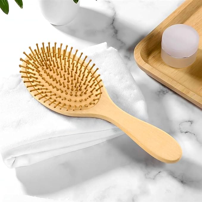 Wooden Hair Brush Halloween Bat Moon Stars Hairbrush for Long Short Curly Thick Thin HairWomen Men Boys Girls Hair Brush