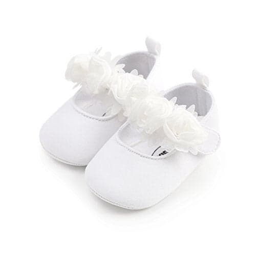 HsdsBebe 2pcs/Set Newborn Baby Girl Princess Mary Jane Shoes Toddler Infant Wedding Dress Flat Shoes with Free Headband