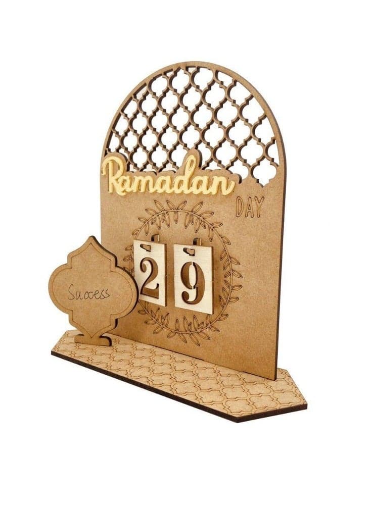 Ramadan Advent Calendar Wooden Countdown Calendars Decorations for Home 30 Days Til Eid Ramadan Gift for Kids Ramadan and Eid Decor