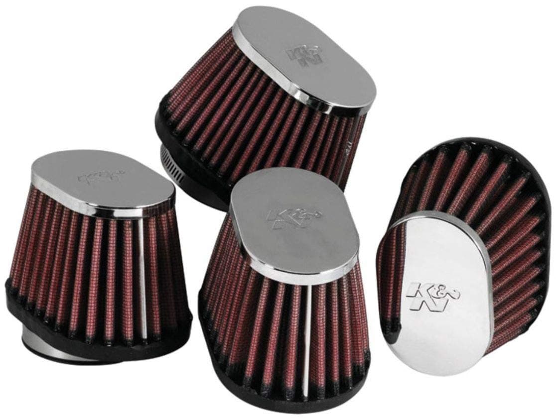 KN RC1824 Motorcycle Universal Chrome Air Filter Black