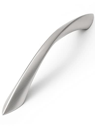 JIASENBAO Brushed Nickel Cabinet Pulls 5 Inch Arch Twisted Silver Handles Drawer Kitchen Cupboard Bathroom Dresser Cabinet Hardware Zinc Alloy 20 Pack