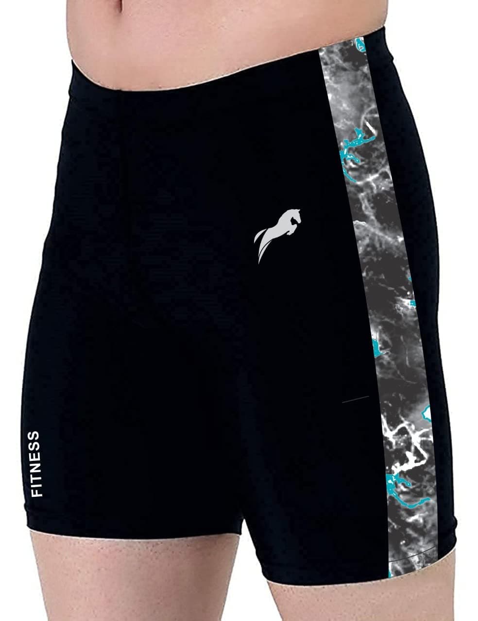 JUST RIDER Unisex Swimming Shorts Trunk Black