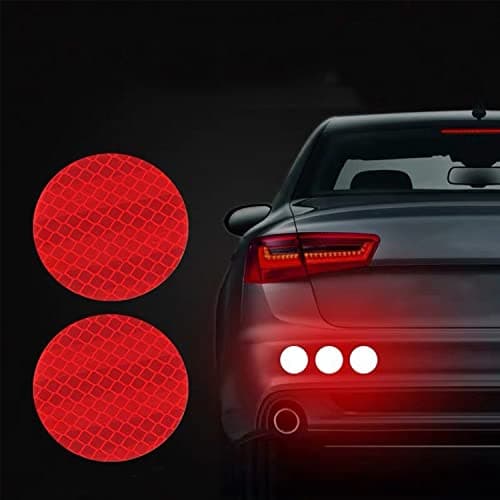 Allure Auto® (Circle Red) 10Pcs Car Truck Bumper Safety Reflective Warning Strip Night Driving Riding Safety Stickers Motorcycle Bicycles Safety Sticker Compabile with Venue