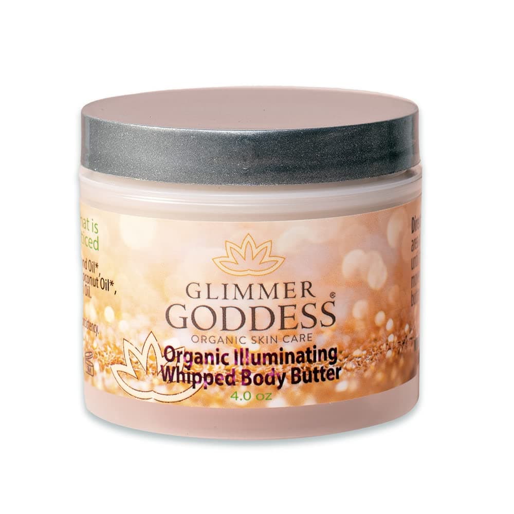 GLIMMER GODDESS Organic Whipped Body Butter Super Level 3 Bronze Shimmer Moisturizing Nourishing Skincare with Natural Ingredients Deep Glow Hydration for All Skin Types 40 oz