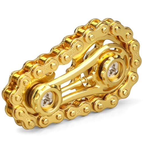 Fidget Chain Gear Toy Metal Hand Roller Fidget Spinner for Kids Adults Metal Assemble Sprockets Bike Chain Gears EDC Novelty Stress Relief Desk Office Birthday Gift for Goodie Bag Fillers