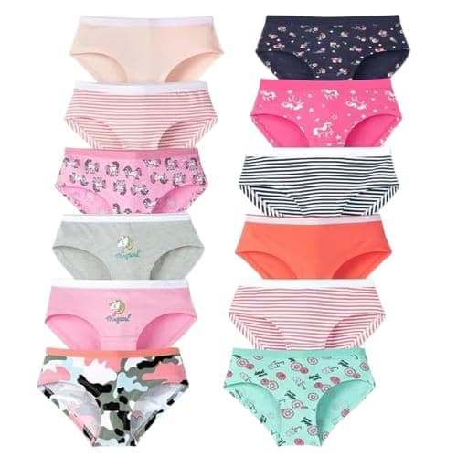 ARIEL Girl's Cotton Multicolour Panties, Pack of 12 (ARIEL-KidP-12-34Years_N1)