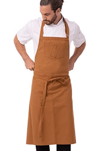 Chef Works Unisex Rockford Chefs Bib Apron, Nutmeg, One Size