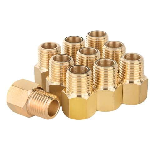 Pack of 10 EFIELD Brass Fittings 14 Male Pipe x 14 Female Pipe Reducer Adapter FittingsNPT016