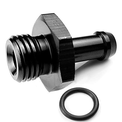 6 AN Male to 516 Hose Barb Fitting 6AN Oring Seal Boss Fuel Oil Line Adapter with AN6 ORB Washer Aluminum Black Anodized