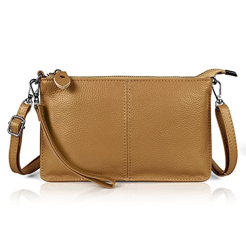befen Cognac Brown Wristlet Clutch Wallet Purses Small Envelope Crossbody Bags for Women