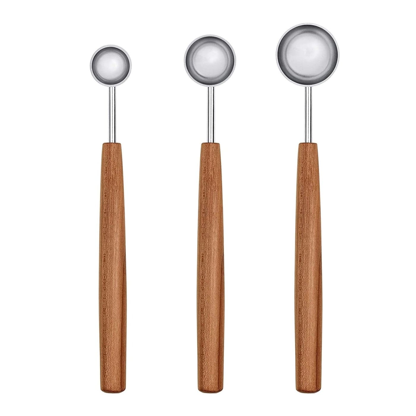 triangle Spice Measuring Spoon 3Piece Set tsp tsp 1 tsp Stainless Steel with Plum Wood Handle Sense Collection