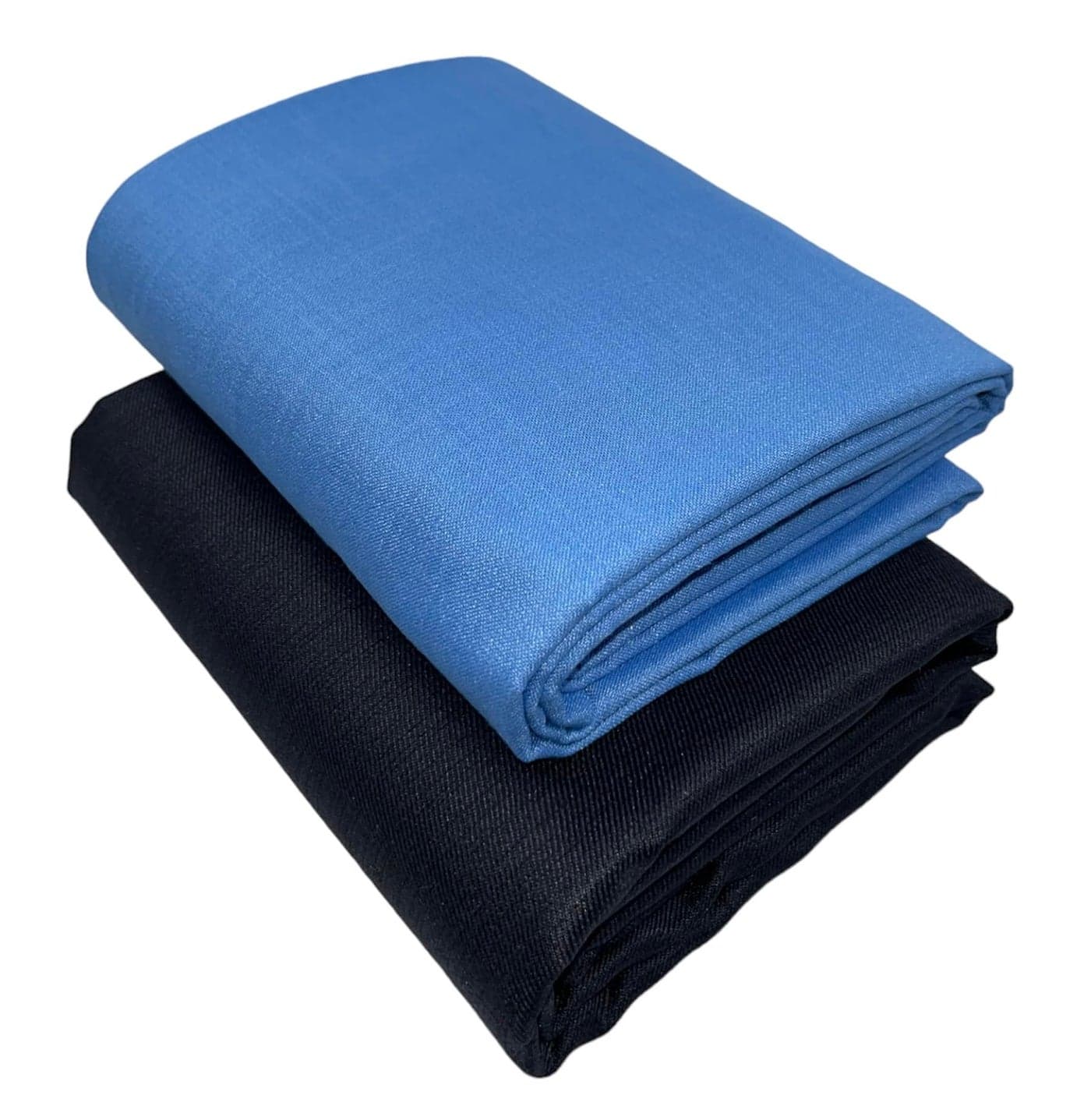 JHABAK'S Unstitched Cotton Blend Shirt & Trouser Fabric Solid - 2.25m Shirt Cloth - 1.20m Pant Piece (Black & Blue)