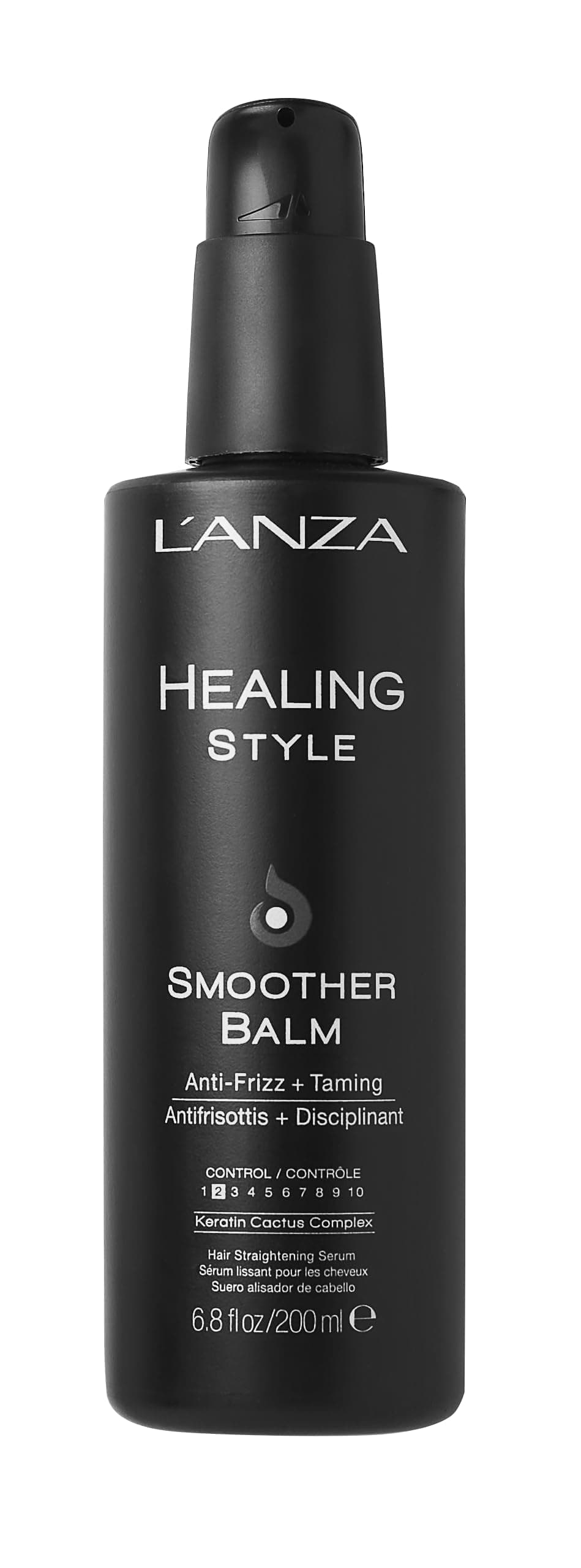 LANZA Healing Style Smoother Balm New Improved Keratin Hair Treatment Hair Straightener Serum Heat Protection Anti Frizz Formula for Curly Frizzy Wavy Locks