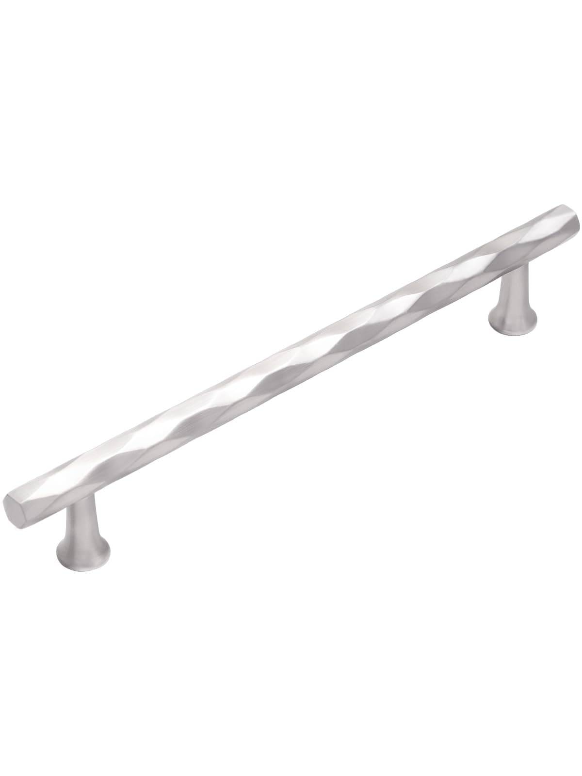 JIASENBAO Brushed Nickel Cabinet Pulls 8.8" Hole Center 5 Pack Hammered Silver Cabinet Handles Decorative Kitchen Drawer Dresser Cupboard Bathroom Vanity Cabinet Hardware Rhombus