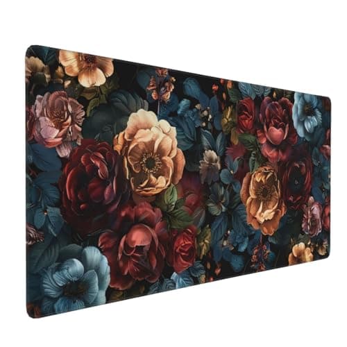 35.4 x 15.7 in, Waterproof XXL Large Mouse Pad for Desk, Extended Keyboard Mouse Mat for Computer Office, Big Laptop Mouse pad, Gaming Pc-Vintage Chic Rose Flowers