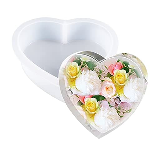 Cayway Large Heart Shape Silicone Moulds for Flowers Resin Casting DIY Wedding Home Decoration