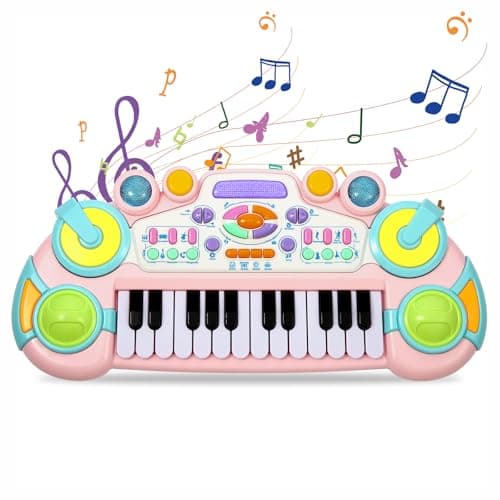 Cozybuy Toddler Piano Toy Keyboard 24 Keys Toy Piano for Baby Multifunctional Baby Pianos Girl Toys Kids Keyboard for Toddlers Birthday Gift for 14 Years Old Boys Girls Gifts