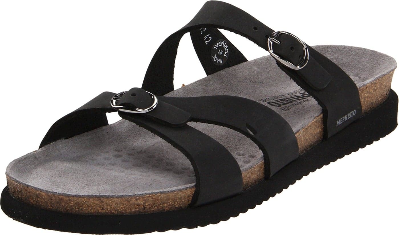 Mephisto Womens Hannel Sandals Black Nubuck 9 M US