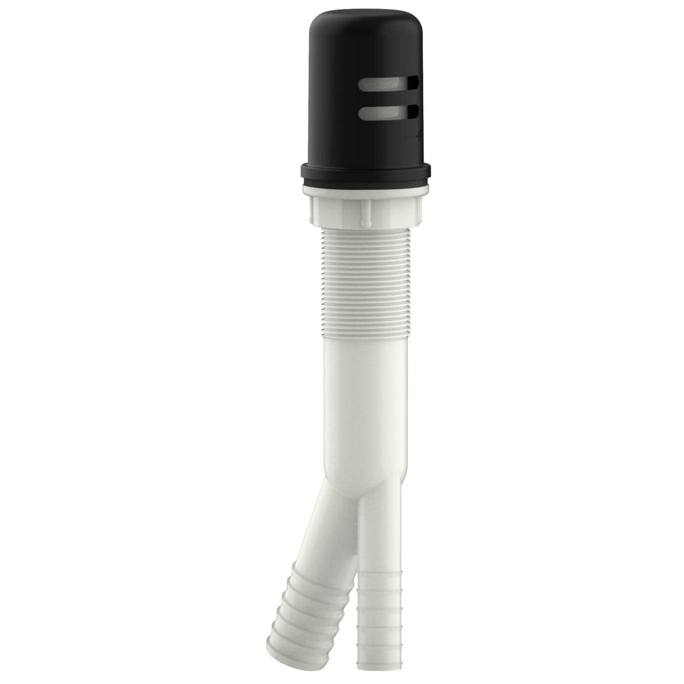 Dishwasher Air Gap Kit Solid Brass Dishwasher Cover in Matte Black Finish Dishwasher Air Gap Kit with Skirted Sink Overflow Cover 18 inches x 18 inches x 9 inches Design House 557702