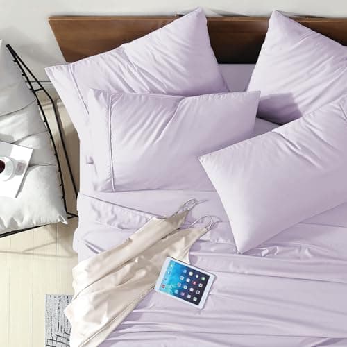 Swift Home Cal King 6-Piece Microfiber Sheet Sets (Includes 2 Bonus Pillowcases), Ultra-Soft Brushed - Extremely Durable - Easy Fit - Wrinkle Resistant, Cal King, Lavender