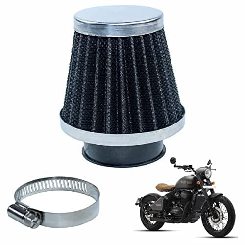 Asryd Motorcycle Air Filter Pods, Motorcycle Air Filter 42mm Round Tapered Clamp-on Pod Intake Filter Cleaner For Jawa Perak (Pack of 1)