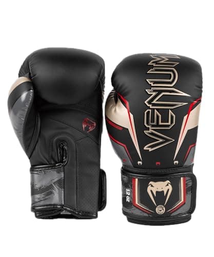 Venum Elite Evo Boxing Gloves BlackGoldRed