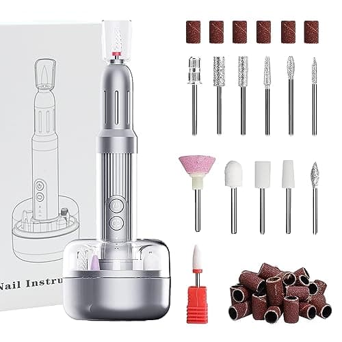 MAYCREATE® Nail Drill with 12 Bits - 6 Speeds USB Nail Art Machine for Acrylic Gel Salon Manicure Pedicure DIY Nail Extension
