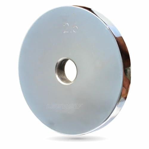 LEEWAY Chrome Plated Steel Weight Plates (2.5kg X 2) 31mm| Iron Gym Plates for Home Workout, Weightlifting, Strength Training| Spare Plates for Rods, Dumbbells, Barbells (Chrome, 2.5kg Pair (2.5X2))