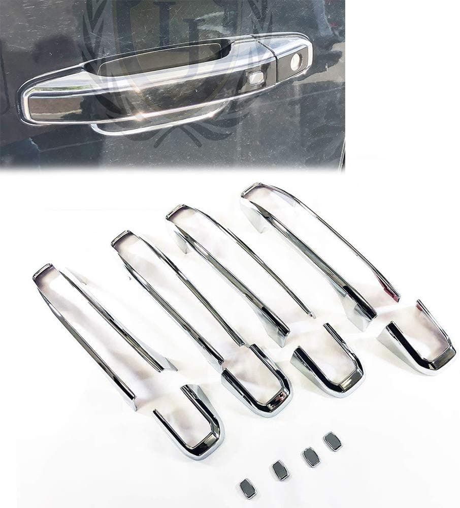 LJ INTERNATIONAL Triple Chrome Plated LTZ Door Handle Trim Upgrade for Chevrolet Silverado Tahoe Suburban Yukon Sierra