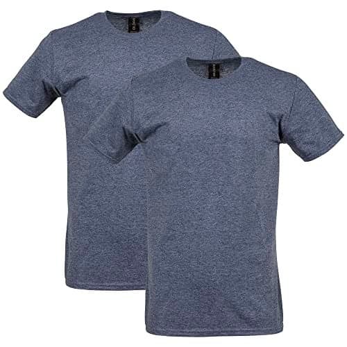 Gildan Adult Softstyle Cotton T-Shirt, Style G64000, Multipack, Dark Heather (2-Pack), Small