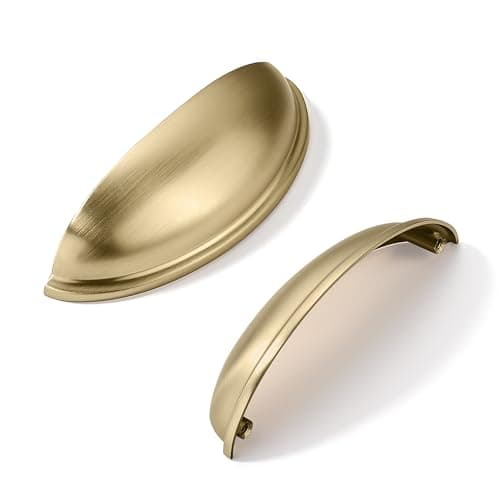 khtumeware 2 Pack 4" Drawer Pulls Champagne Bronze Cabinet Cup Pulls Kitchen Hardware Cabinet Handles Drawer Handles Knobs 4 inch Hole Center