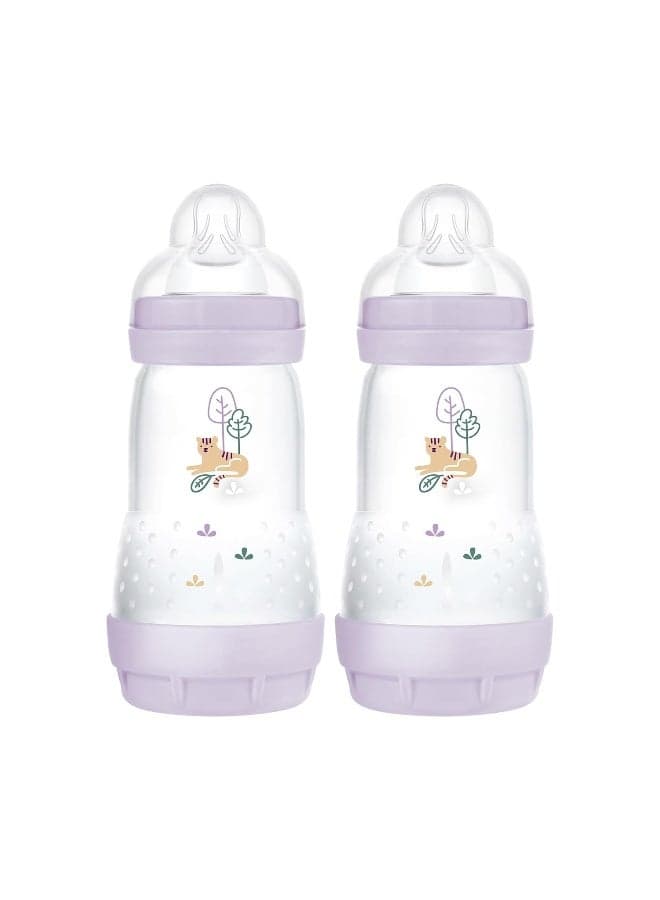 MAM Easy Start Anti-Colic Baby Bottle 9 oz, Medium Flow, Breastfeeding-Like Silicone Nipple Bottle, Reduces Colic, Gas, & Reflux, Easy-to-Clean, BPA-Free, Vented Baby Bottles for Newborns, 2+ Months