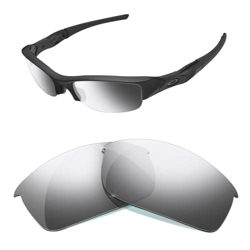 HiCycle2 Replacement Sunglass Lenses for Oakley Flak Jacket Sunglasses Mirror Polarized -Multi Options (Silver)