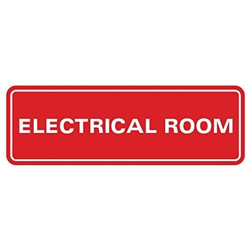 All Quality Standard Electrical Room Sign -Red - Medium (1 Pack)