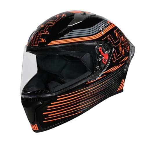 STUDDS Thunder D11 ISI and DOT Certified Full Face Helmet for Men and Women with Clear Visor