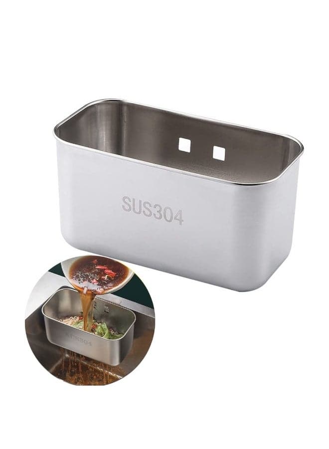 Stainless Steel Sink Strainer Basket Multifunctional Kitchen Food Catcher for Filtering Waste Washing Vegetables and Fruits Square Silver