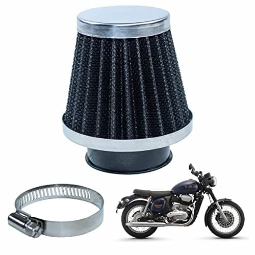 Asryd Motorcycle Air Filter Pods, Motorcycle Air Filter 42mm Round Tapered Clamp-on Pod Intake Filter Cleaner For Jawa Forty Two (Pack of 1)
