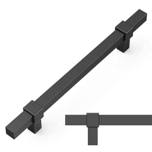 Amerdeco 10 Pack 5 Inch 128mm Matte Black Cabinet Pulls Zinc Alloy Heavy Duty Modern Kitchen Cabinet Handles Drawer Pulls Hardware for Cabinets Cupboard Dresser Wardrobe ZH0087