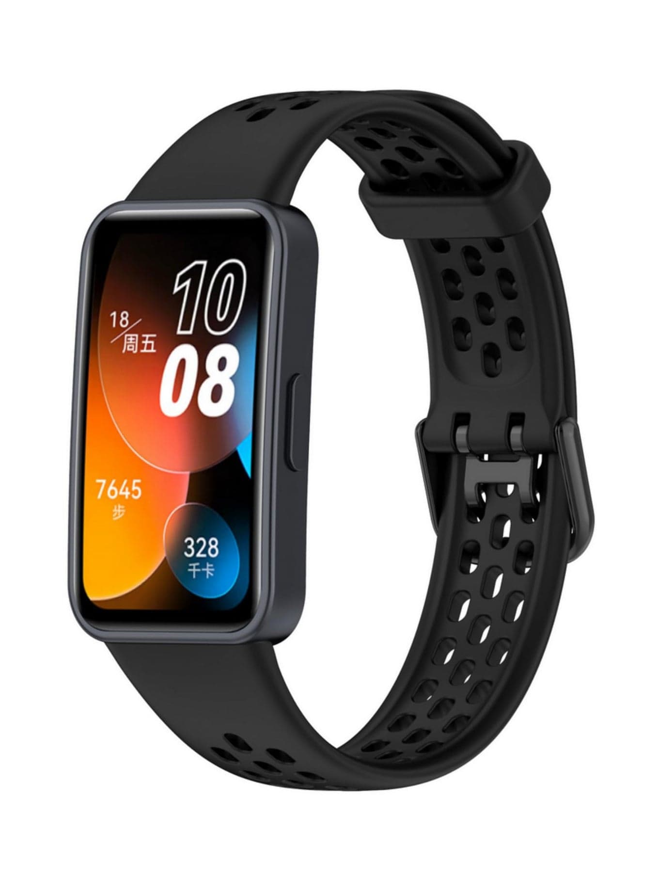 1PCS For Huawei Band 8 Watch Band Replacement Sport Silicone Strap Adjustable Compatible Bracelet Wristband for Smart Watch Black