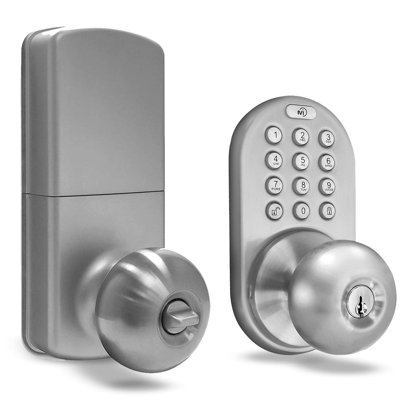 MiLocks TKK02SN TkkSn Digital Door Knob Lock with Electronic Keypad Satin Nickel Keypad Keyless