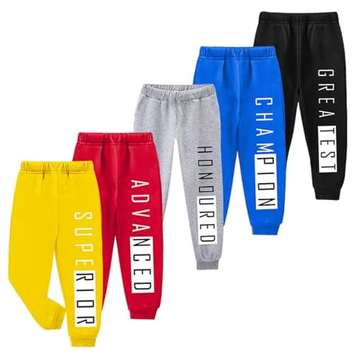 Kuchipoo Boys Track Pants - Pack of 5 (LOW-136, 7-8 Years, Multi-Colored)