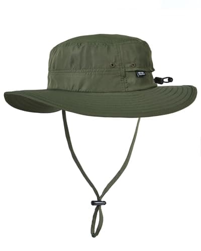 FURTALK Sun Hats for Men Women Packable Wide Brim Summer UV Protective Bucket Hat UPF 50 Hat for Fishing Hiking Army Green