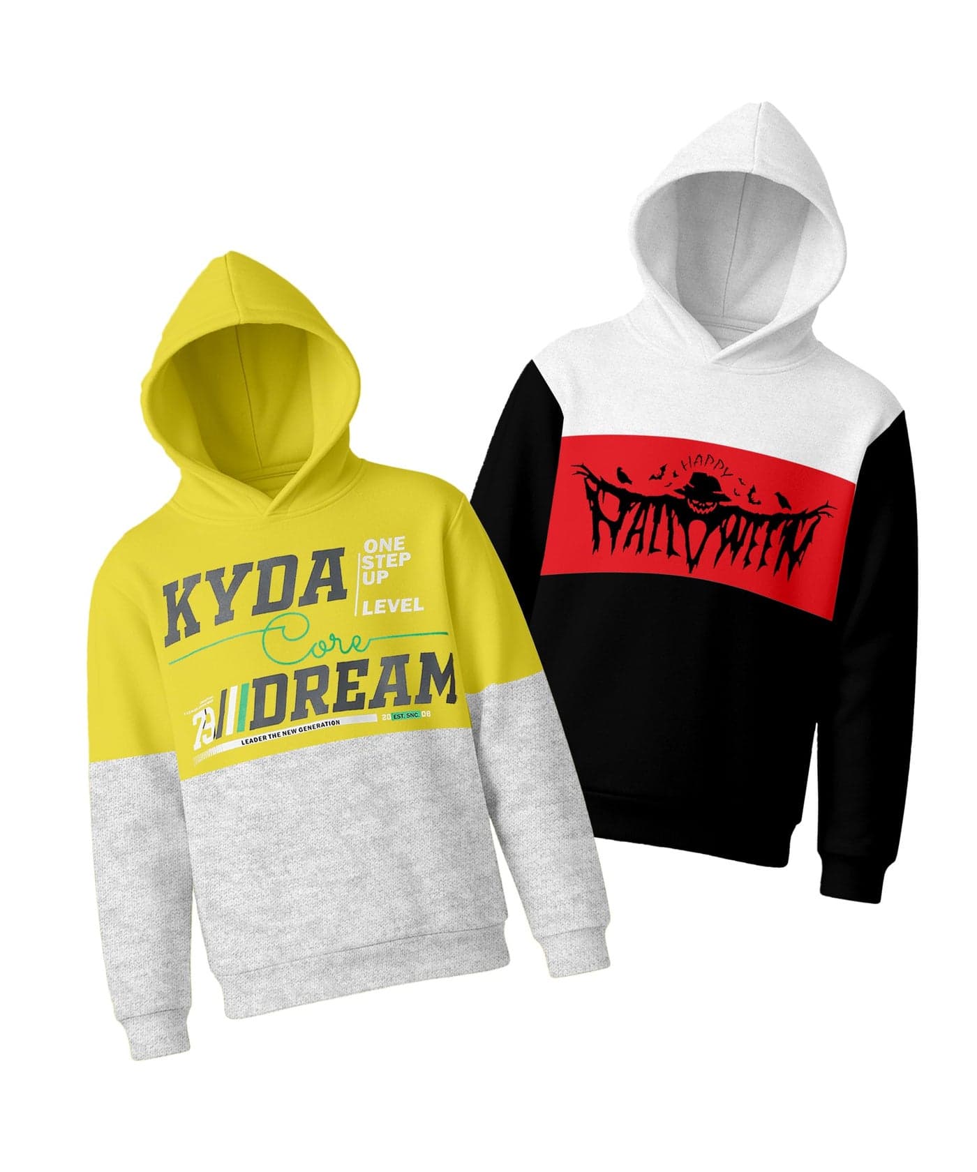 KYDA KIDS® 100% Cotton Hooded Sweatshirt for Boys and Girls - Pullover Sweatshirt Hoodies - Full Sleeve Casual Winter Hoodies for Children & Kids - Regular Fit(Pack of 2)