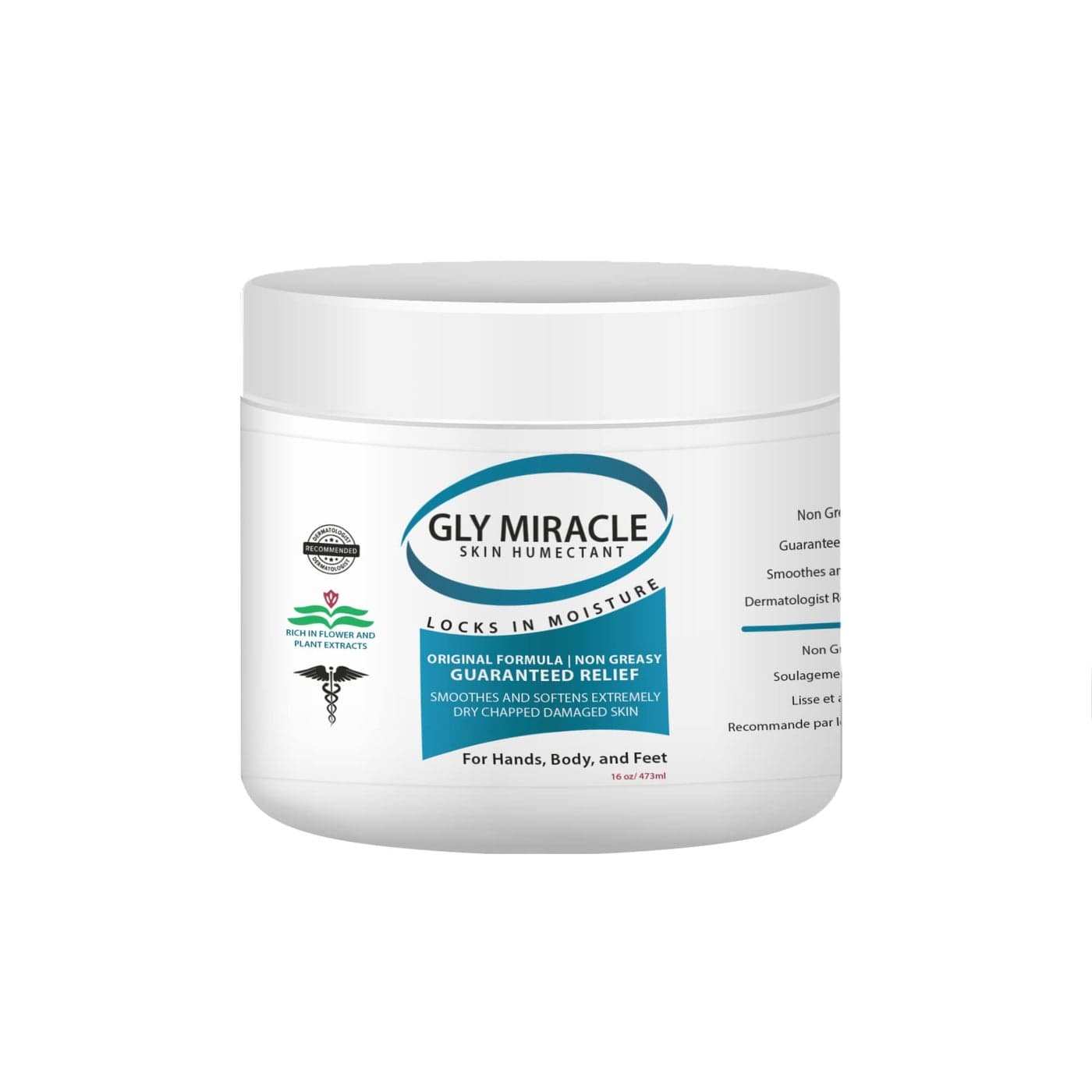GLY MIRACLE Moisturizing Body Cream 16 oz Jar NonGreasy Skin Humectant for Extremely Dry Skin Hands Body and Feet Light Fresh Scent with Pure Glycerin for Nourishing Hydration