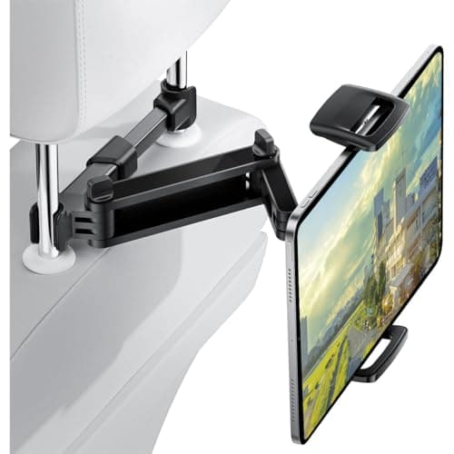 STHIRA® Car Tabet Holder, 360° Rotation Back Seat Headrest Mounted Mobile Tabet Holder, Retractable Tab Clip On for Car Tablet Bracket for 5-11 Inches Phone or Tablet