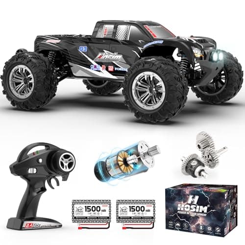 Hosim RC Truck 110 Scale 48 KMH Remote Control Car for Adults 4X4 All Terrains OffRoad RC Car Waterproof Electric RC Cars for Boys Age 812 Toy Gift 40 Min Play with 2 Batteries Monster Trucks