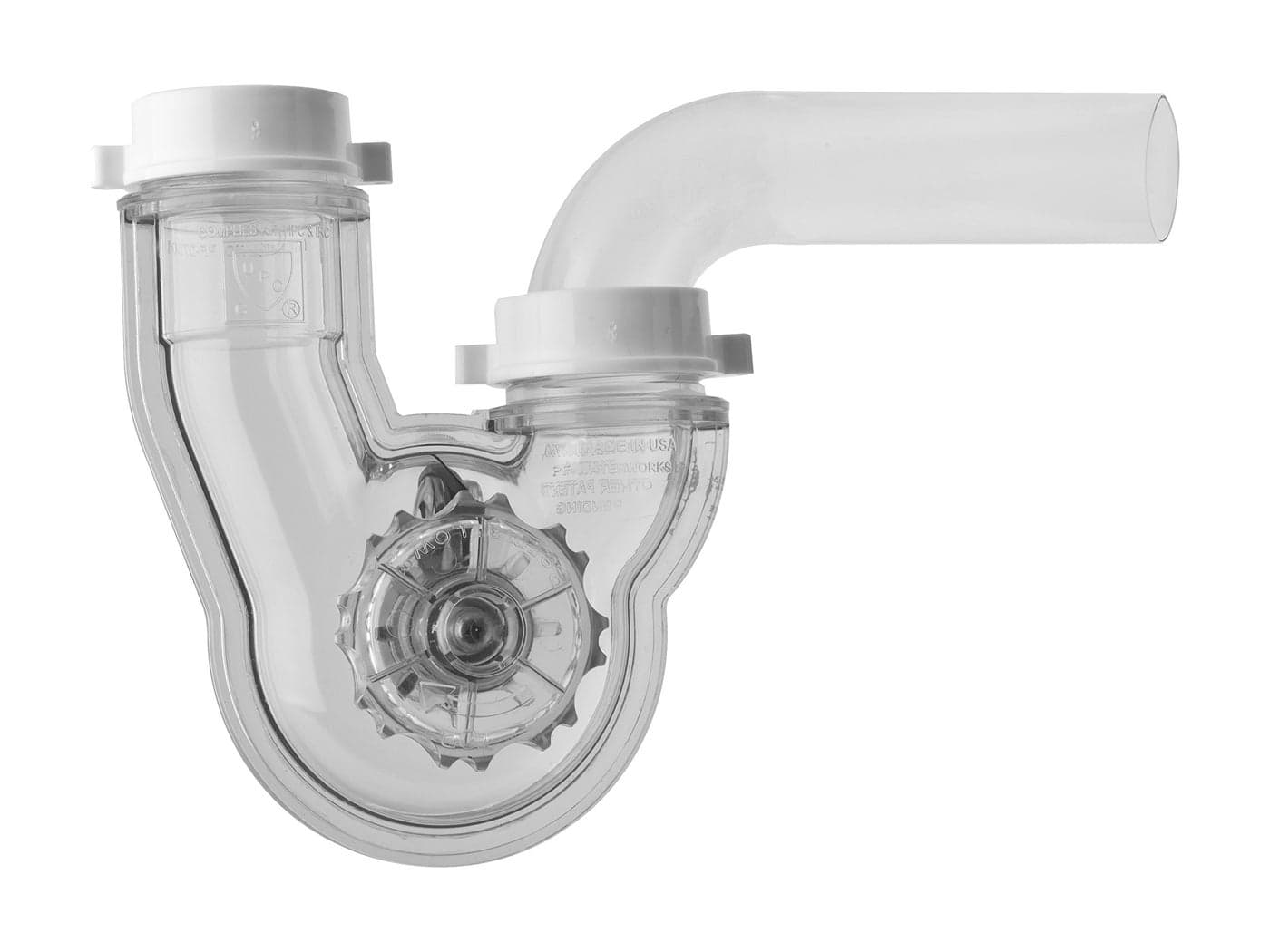 Permaflow Never Clog Transparent Abs 112 PTrap Includes 112 To 114 Reducing Gaskets For Kitchen BathLavatory