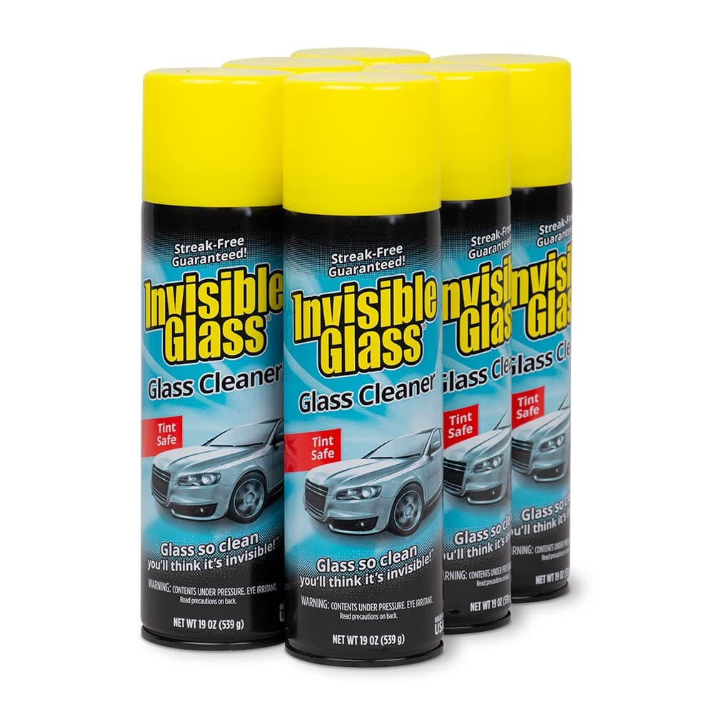 Invisible Glass 91164-6PK Premium Glass and Window Cleaner for Auto and Home Cleans Glass, Windows, Windshields, Navigation Screens, and More, Streak-Free, Ammonia-Free, Tint-Safe, 19 Fl Oz, Pack of 6